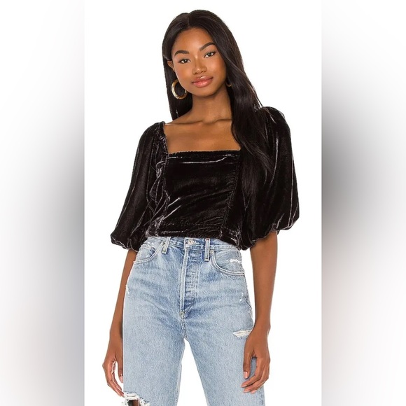 Free People Tops - Free People Marie Velvet Open Back Top